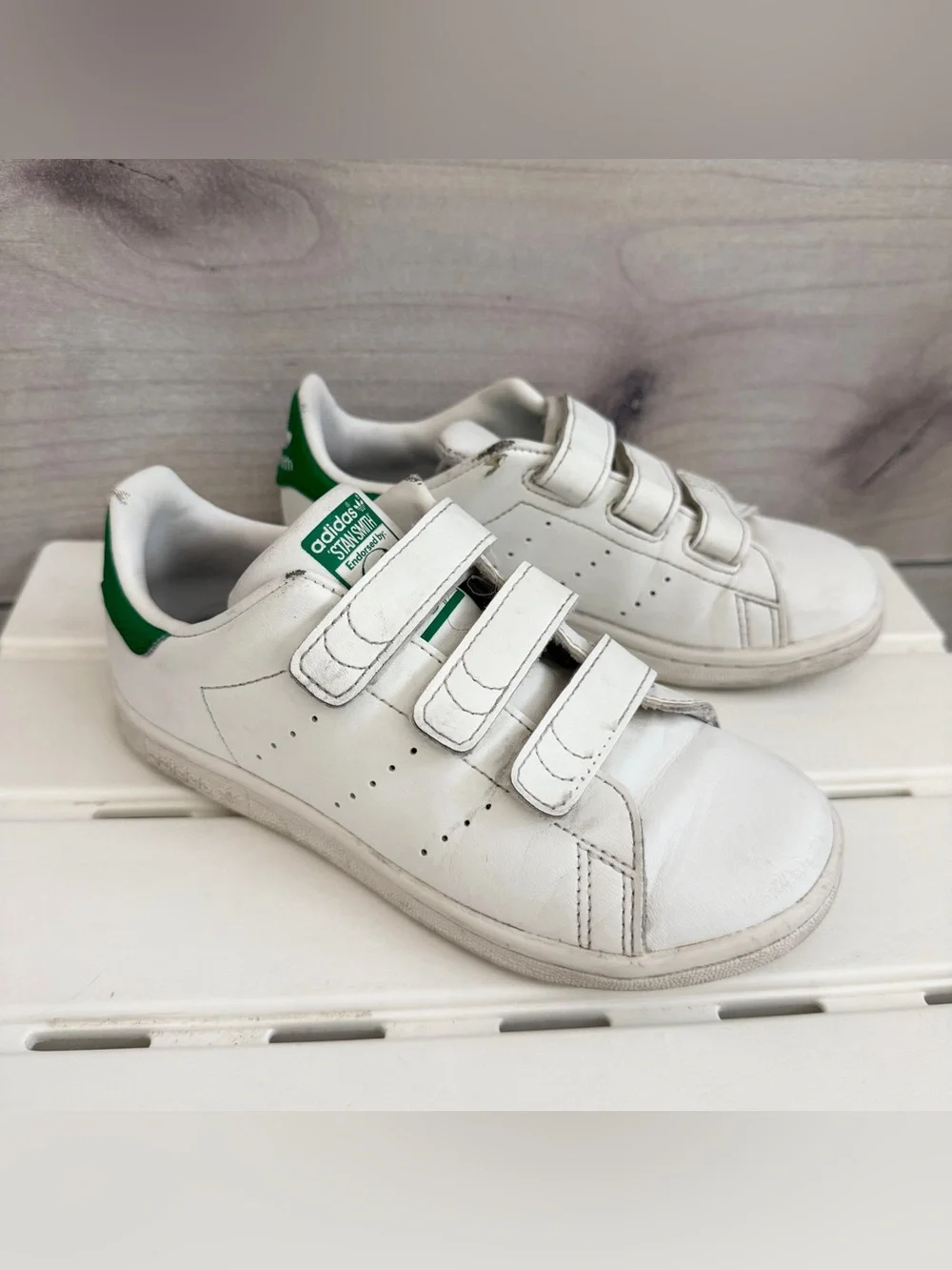 Adidas Stan Smith Shoes Green And White Size 13K Toddler Leather Sneakers